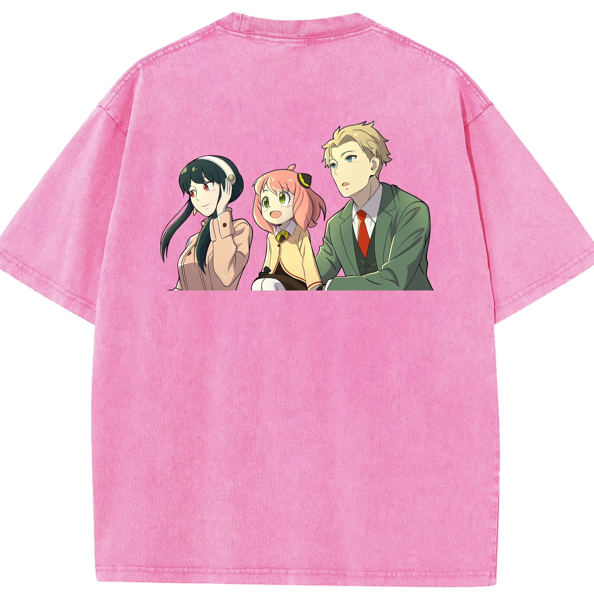 （画像用） SPY×FAMILY间谍家家酒 綿100% ヴィンテージ風 半袖Tシャツ（背面プリント）